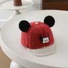 Sombrero infantil de ala suave para exteriores, sombrero de felpa cálido para bebé de otoño e invierno transfronterizo, gorra de pico de gatito dulce coreana