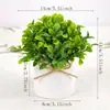 Ornatos de bonsai de plantas verdes artificiais transfronteiriços para decoração de casa, plantas verdes para decoração de mesa de escritório, flores artificiais de plástico