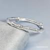 Pulsera de plata de ley s999 para mujer, bambú, sólida, de empuje y extracción, pulsera de moda, simple, de lujo ligero, pulsera para jóvenes, regalo para novia