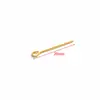 Aguja de Acero Inoxidable Chapado en Oro para Vacío Diámetro de Alambre 0.6mm Aguja en Forma de 9 Aguja de Ojal Aguja de Bola DIY Aguja para Cuentas Pendientes Accesorios de Moda Venta al por Mayor