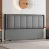 Nuevo estilo cabecera suave tapizada respaldo madera maciza cuero genuino suave tapizada cabecera compra individual cama respaldo ultra-delgado madera maciza de pie doble cabecera