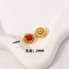 Anillo antiguo de cuenta de oro incrustado con cinabrio rojo del sur pulsera de cuentas hecha a mano para bricolaje con cuentas con agujero pasante accesorios