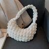 Bolsa Plissada Simples Elegante Popular da Moda Deste Ano Feminina 2024 Ombro Único Axila Bolsa Tote de Mão Moderna