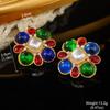 Aretes esmaltados de palacio color vintage medieval vintage aretes de perlas y diamantes aretes geométricos de alta gama para combinar con todo