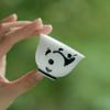 Taza de Té de Panda Pintada a Mano Pura Mi Yan Taza de Té de Cerámica Linda Taza Individual Taza de Té Simple para el Hogar Taza de Maestro Individual