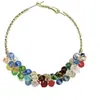 Brincos de Argola Grandes Coloridos de Cristal Exagerados para Mulheres, Luxo Leve, High-End, Brincos Elegantes e Estilosos com Design de Nicho para Rostos Arredondados