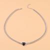Collar de Acero Inoxidable Amor Negro para Mujer Cadena de Clavícula de Metal Geométrico Europeo y Americano Collar Estilo Frío Accesorios Punk Personalizados