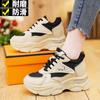 Sapatos femininos de salto baixo novos para a primavera de 2024, estilo coreano, versáteis, plataforma fina, tênis casual