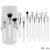 Juego de 15 pinceles de maquillaje de pelo de animal, de lana real, para estudio de maquillaje, escuela, maquillador profesional, juego completo de pinceles de maquillaje.