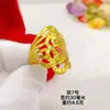 Anillo de flor chapado en oro vietnamita para mujer, anillo floral ajustable, anillo de hoja, joyería de moda estilo coreano