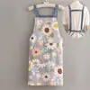 Delantal de Lona Nuevo de Verano para Mujer Transpirable Cocina Cocinar Hogar Delgado Moda Adulto Estilo Japonés Resistente al Aceite Trabajo