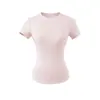 Camiseta Básica Simples de Cor Sólida com Gola Redonda e Manga Curta, Nova Estilosa Versátil Slim-Fit Afinando Camada Base para Mulheres no Verão