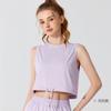 Ropa de Protección Solar de Hilo Original con Sensación a Hielo Transfronteriza para Mujer, Chaleco Deportivo de Yoga Anti-UV, Sin Mangas con Cordón, Estilo Corto para Correr y Fitness