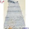 Bordado de renda com costura de madeira, orelha de madeira, plissado, renda solúvel em água, vestido pequeno e fresco, acessórios de casamento CL65237