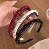 [Procesamiento Personalizado] Diadema Envuelta en Tela de Lunares para Mujer con Dientes, Aro Antideslizante para el Cabello, Elegante Accesorio para el Cabello para Verano