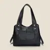 Bolsa de Mão de Couro Macio Grande Capacidade com Textura de Alto Padrão Transfronteiriça Nova Moda Feminina Casual Bolsa de Ombro Bolsa Tote