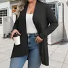 2026 Amazon transfronterizo europeo y americano talla grande mujer otoño casual color liso manga larga cárdigan chaqueta fina