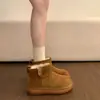Botas de Nieve de Suela Gruesa para Mujer Piel y Piel Integradas 2026 Nuevo Invierno Más Vendido Slip-on Acolchado Cálido Zapatos de Algodón