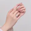 Anillo Cuadrado de Diamante de Plata de Ley 925 para Mujer, Anillo Cuadrado Sencillo y Versátil Full Diamond, Joyería de Plata Moderna y Elegante Personalizada