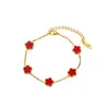 Pulsera Cruzada Clásica de Acero de Titanio de Trébol de Cinco Hojas para Mujer, Joyería de Acero Inoxidable Moderna y Sencilla con un Toque de Lujo Ligero y de Alta Gama