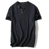Camiseta de Manga Corta Japonesa de Verano para Hombre Vintage de Algodón y Lino de Media Manga Tendencia para Hombre Delgada de Manga Corta Popular en Internet Mismo Estilo