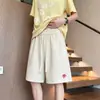Pantalones Cortos Transpirables de Lino Imitación para Hombres y Adolescentes, Estilo Delgado de Verano con Cintura Elástica y Cordón, Pantalones Casuales de Exterior para Estudiantes de Secundaria y Preparatoria