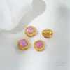 Dorado Mate Conservador de Color Gato Incrustado Antiguo Zircón Ojo de Gato Perla de Imitación Ópalo Cuentas Espaciadoras Geométricas Accesorios para Joyería Hecha a Mano DIY