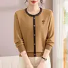 Suéter de punto redondo de otoño para madre, holgado y elegante, nuevo modelo 2026, suéter pullover de talla grande para mujeres de mediana edad y mayores