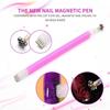Caneta Ímã Dupla Face para Nail Art Olho de Gato com Efeito Olho de Gato Ondulado Flor de Ameixa, Ímã Multifuncional para Padrões de Nail Art