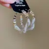 Pendientes de Perla y Circonita Simples y Únicos, Pendientes de Aro Redondos de Moda para Damas, Pendientes de Moda de Lujo Ligero de Nicho al por Mayor