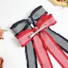 Falda de pata de gallo francesa cinta de lazo pasador para el pelo mujer moda estilo preppy elegante todo vale accesorios para el cabello de alta calidad