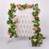 Simulación de vid de rosa, flor falsa de plástico, vid de hoja verde, planta de flor, vid de boda, decoración del hogar, vid de flores al por mayor