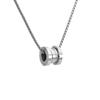 Collar de Doble Anillo de Acero de Titanio de Moda TikTok Hip Hop ins Trendy para Hombre con Colgante de Cristal Distintivo Cadena Larga de Lana Accesorios