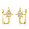 Novedosos Pendientes de Estrella de Seis Puntas, Pendientes de Meteoro de Moda Europeos y Americanos, Elegantes Pendientes con Incrustaciones de Diamantes con Forma de Grano de Arroz Brillante