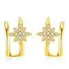 Novedosos pendientes de estrella de seis puntas moda europea y americana pendientes de meteorito pendientes temperamento con incrustaciones de diamantes pendientes brillantes de arroz de meteorito