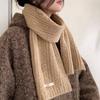 Bufanda amarilla de punto de lana para niña, invierno 2024, nueva bufanda de alta gama de estilo coreano que combina con todo, protección para el cuello para parejas