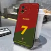 Funda de Teléfono Temática de la Camiseta del Número 7 del Equipo de Portugal para iPhone 17 Pro Max, 16 Pro, Apple 15, Diseño Simple, 14 Agujeros de Precisión