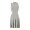 Vestido sin mangas de cuello alto para mujer, nuevo estilo de verano 2026, estilo de chica caliente americana, color liso, corte ajustado, ceñido en la cintura y que realza las caderas