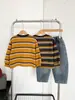Valle del Viento 2026 Invierno Nuevo Estilo Coreano Elegante Mono Infantil con Capucha Rayado de Terciopelo Espesado Versátil Top para Niños