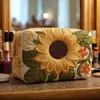 Bolsa de maquiagem acolchoada com borboletas vermelhas transfronteiriça, bolsa multifuncional, impressão digital, direto do fabricante