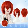 Peluca de Amazon para cosplay de anime, cabello sintético corto rizado de color recogido para hombres y mujeres, peluca de cabeza completa