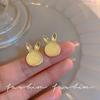 Aretes de tuerca de ópalo personalizados con forma de conejo, temperamento femenino, celebridad de internet, moda de lujo ligero, nuevos aretes de nicho de moda 2023