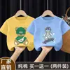 Camiseta de Manga Corta Elegante 100% Algodón Puro para Niños Verano 2026 Nuevo Estilo Camisa de Manga Media de Dibujos Animados para Niños Bebé Top Ropa para Niños t