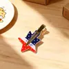 Pinza para el Cabello con Bandera Americana Transfronteriza, Pasador con Forma de Corazón y Estrella para el Día de la Independencia, Pinza de Tiburón para Recogido en la Parte Trasera de la Cabeza, Accesorio para el Cabello Festivo