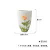 Xícara de Chá Moji Porcelana Branca Boca de Flor Pintada à Mão Conjunto de Chá Kung Fu Xícara de Chá Borboleta Pintada em Subglaze Doméstica Xícara de Chá de Cerâmica Xícara de Fragrância