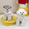 Ropa para Perros Verano Mascota Cachorro Bichón Maltés Encaje Manga Campana Vestido Princesa 25 Gasa de Algodón Vestido con Manga Campana