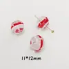 Liquidação Miçangas de Vidro com Gotejamento DIY Contas Redondas Pintadas à Mão para Natal Furo Reto Contas Soltas Acessórios para Joias Pingentes de Pulseira