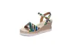 Zapatos de verano al por mayor para mujer con estampado de leopardo europeo y americano, transfronterizos, tallas grandes, en stock, sandalias nuevas, tacones de cuña para mujer, tallas grandes al por mayor