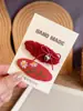 Pinza para el pelo hecha a mano estilo coreano con cuadros rojos, lunares y estrellas para niñas, pinza lateral linda para flequillo, accesorio para el pelo de bebé que no daña el cabello