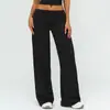 Calça Yoga Wide Leg Reta Dobrável na Cintura Estilo Europeu e Americano Transfronteiriça para Mulheres, Sem Costura Solta Caimento Fluido Esportiva para Corrida Fitness